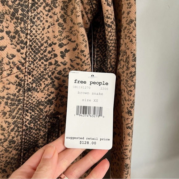 Free People Snake Print Trucker Jacket - Picture 8 of 13